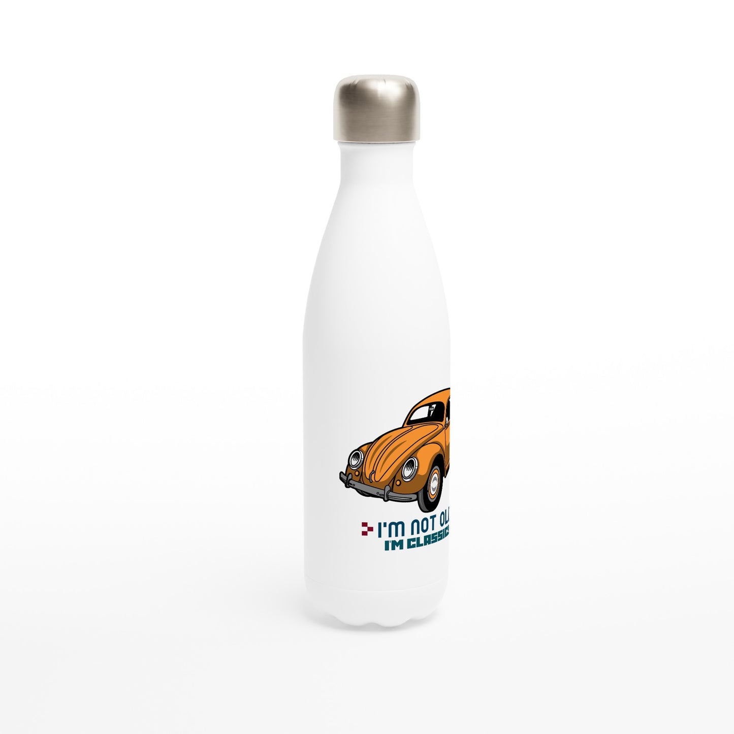 I'm Not Old, I'm Classic, Car - White 17oz Stainless Steel Water Bottle White Water Bottle Globally Fulfilled Retro