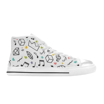 Music Time - Women's High Top Canvas Shoes