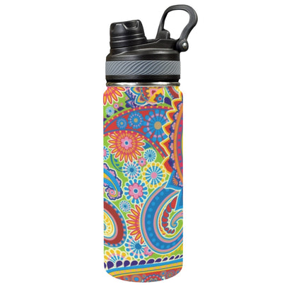 Bright Paisley - Insulated Water Bottle with Dual-Use Lid (18oz) Insulated Water Bottle with Dual-Use Lid (18oz) Printed Offshore