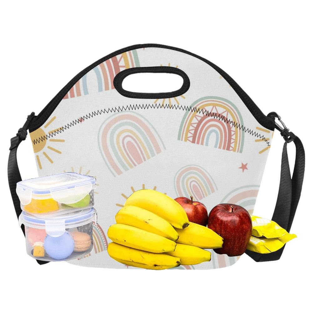 Pastel Rainbows - Neoprene Lunch Bag/Large Neoprene Lunch Bag/Large Printed Offshore