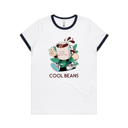 Cool Beans, Coffee - Women's Ringer Tee