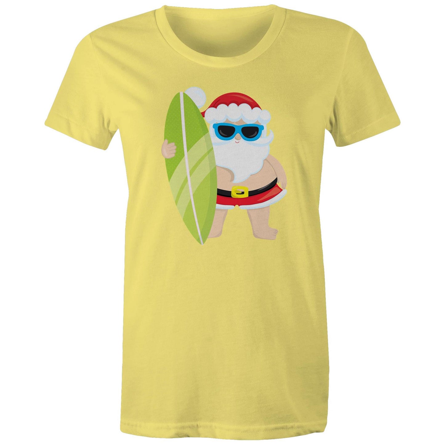 Surfing Santa - Womens T-shirt