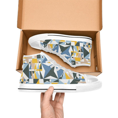 Mosaic - Women's High Top Canvas Shoes