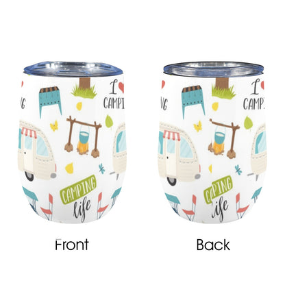 Camping Life - 12oz Wine Tumbler 12oz Wine Tumbler Printed Offshore