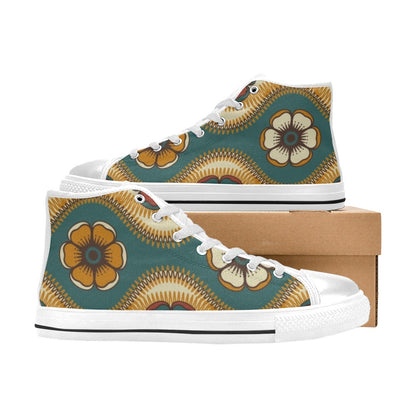 Vintage Floral - Women's High Top Canvas Shoes