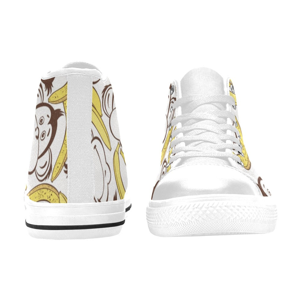 Banana Monkeys - Women's High Top Canvas Shoes