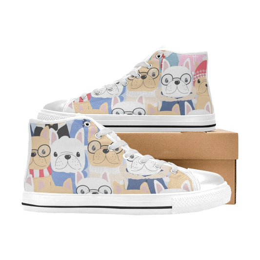 Dog Crowd - Men's High Top Canvas Shoes