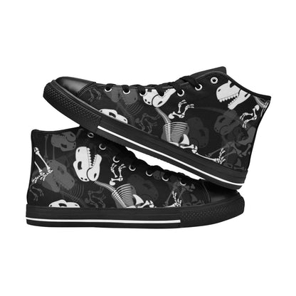 Dinosaur Skeleton - Women's High Top Canvas Shoes