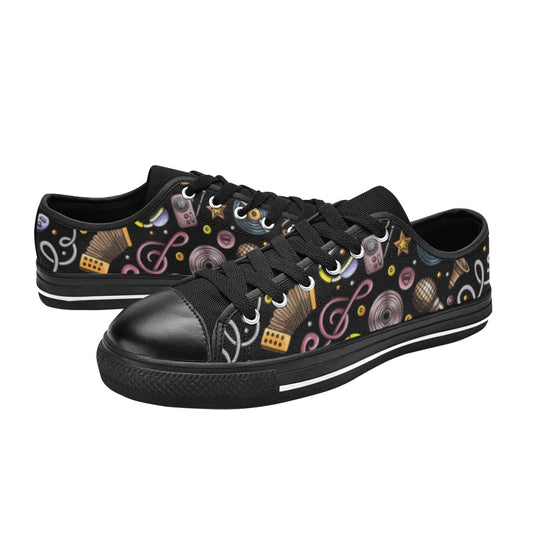 Retro Music Mix - Women's Classic Canvas Shoes