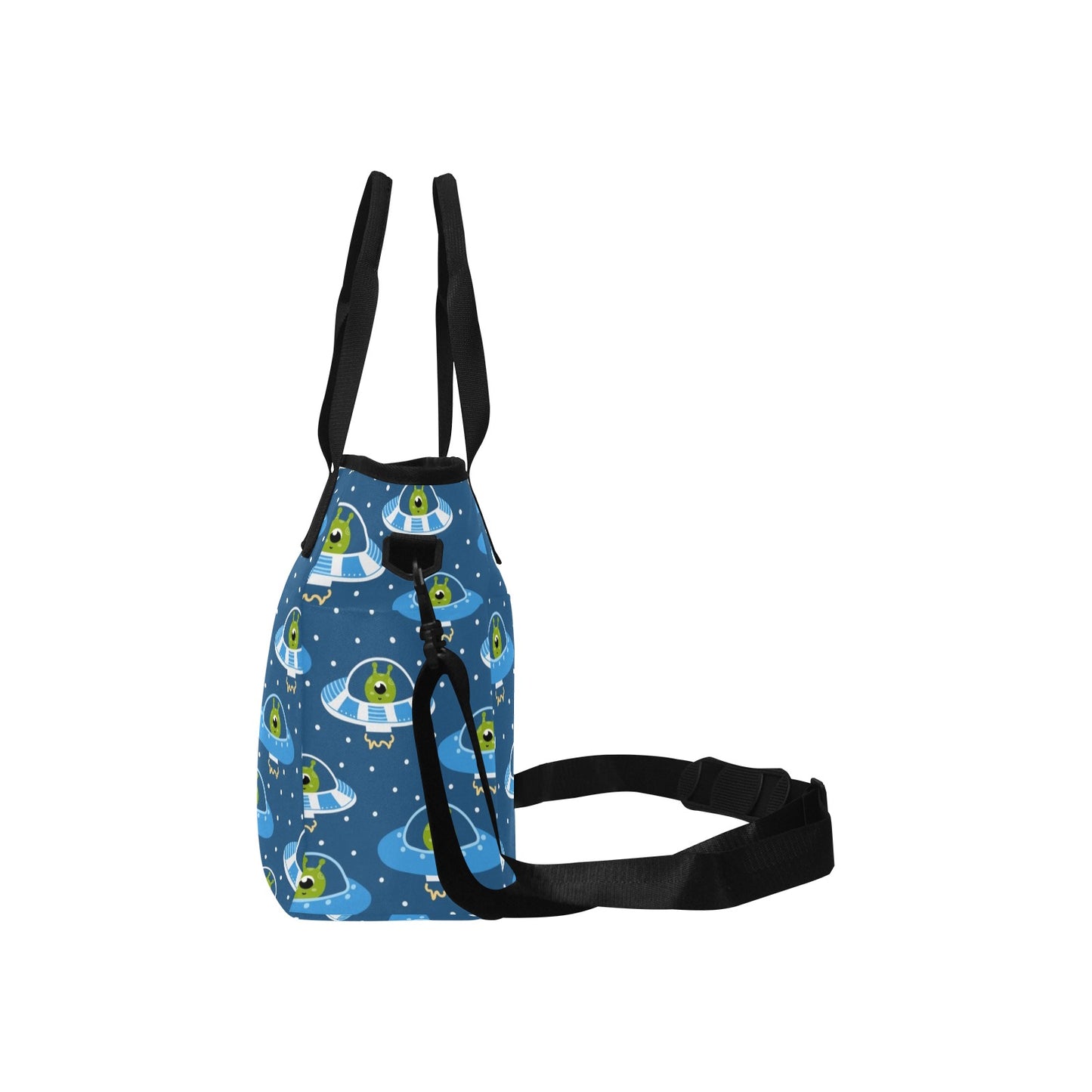 Cute Aliens in UFOs - Tote Bag with Shoulder Strap