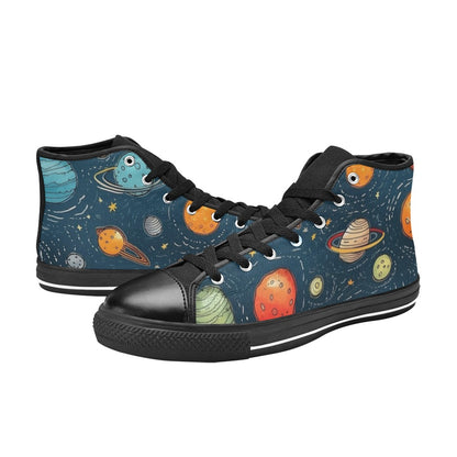 Galaxy - Women's High Top Canvas Shoes