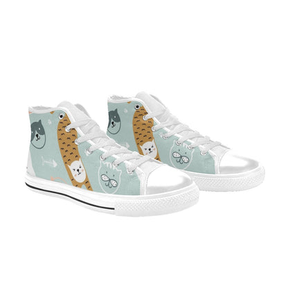 Cat Stretch - Kids' High Top Canvas Shoes