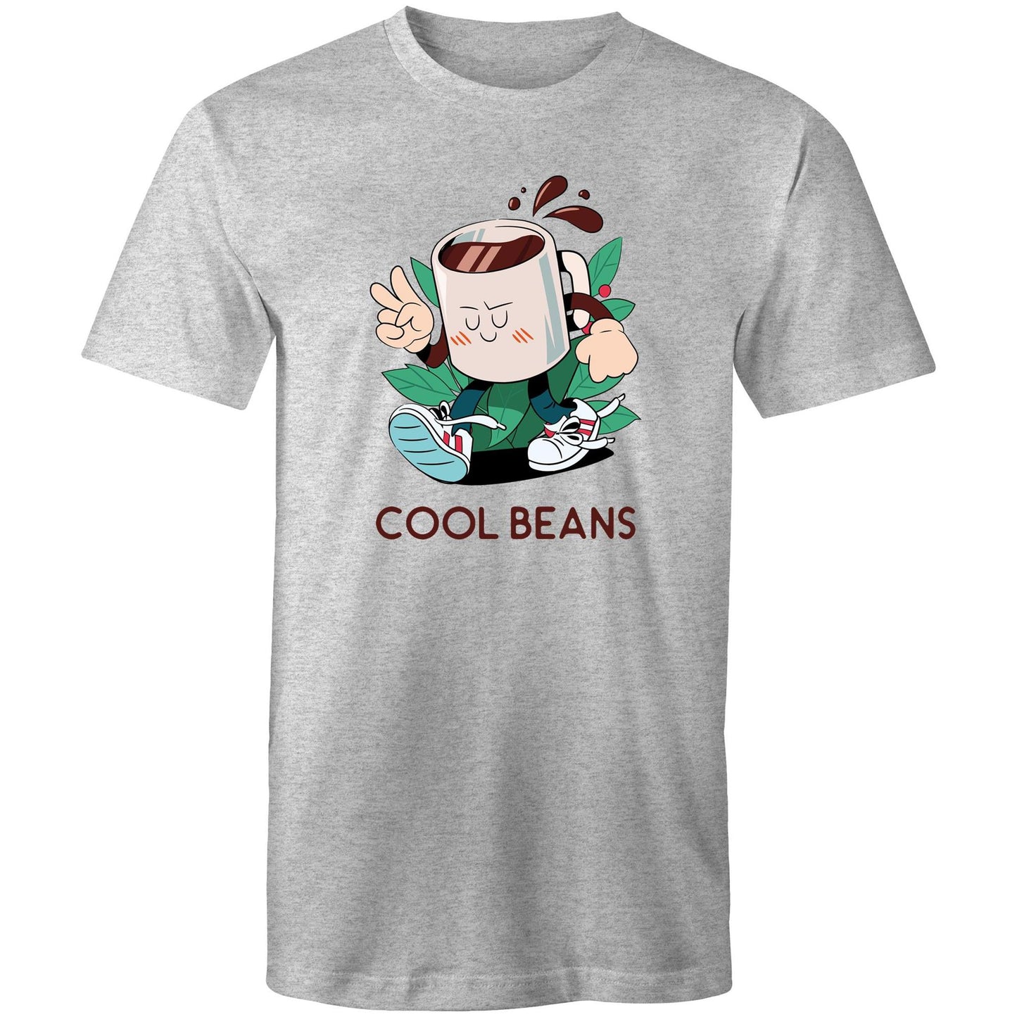 Cool Beans - Mens T-Shirt Grey Marle Mens T-shirt Coffee