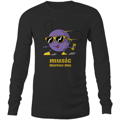 Music Moves Me, Earbuds - Long Sleeve T-Shirt Black Unisex Long Sleeve T-shirt Music