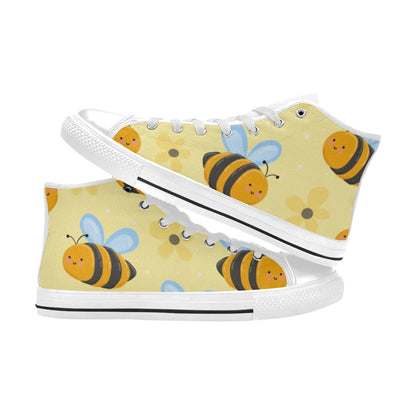 Bright Bees - Kids' High Top Canvas Shoes