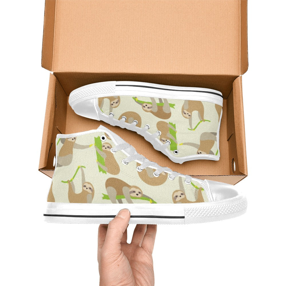 Sloths - Women's High Top Canvas Shoes