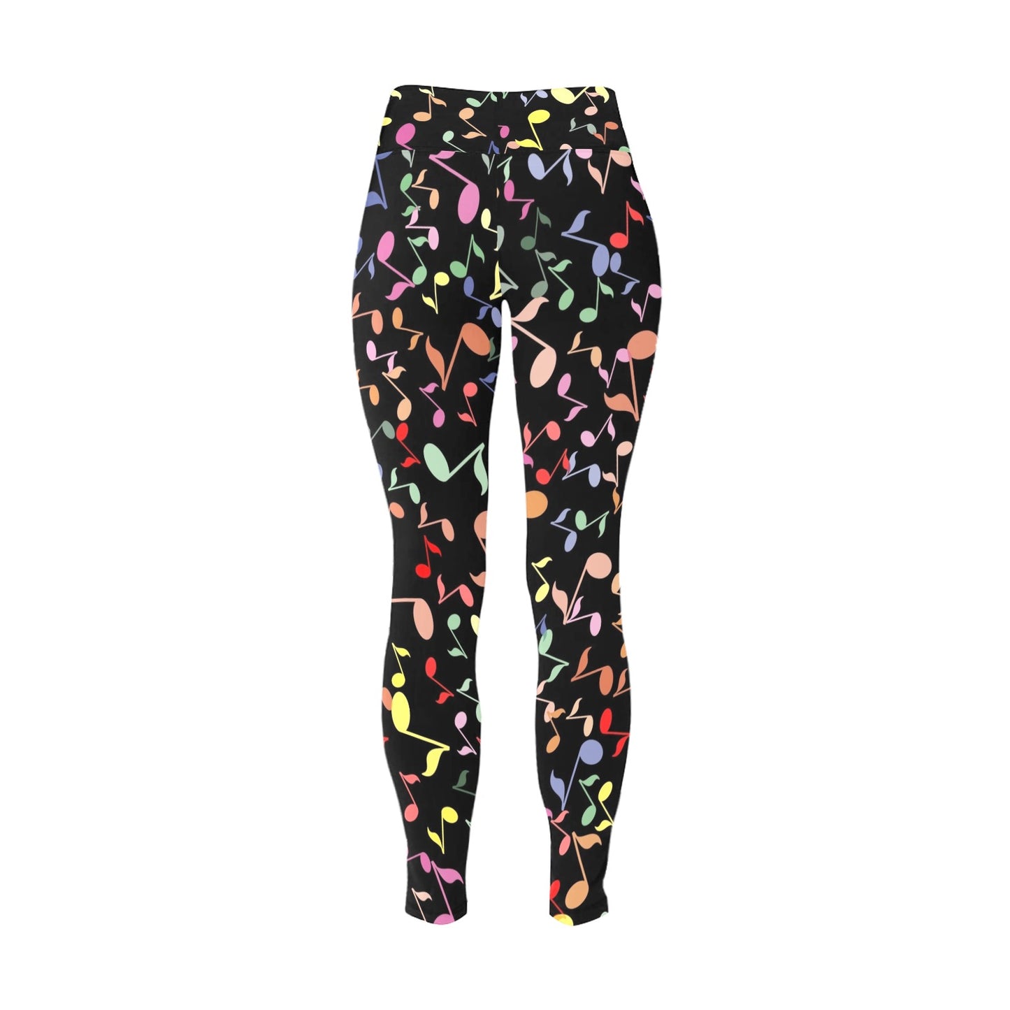 Quavers, Music Notes - Womens High Waist Leggings (Sizes 16-22)