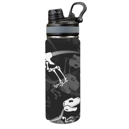 Dinosaur Skeleton - Insulated Water Bottle with Dual-Use Lid (18oz) Insulated Water Bottle with Dual-Use Lid (18oz) animal Printed Offshore