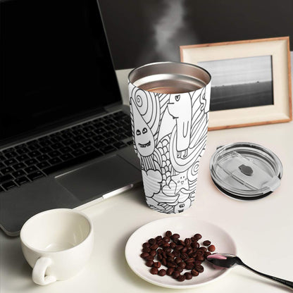 Black And White Creatures - 30oz Insulated Stainless Steel Mobile Tumbler