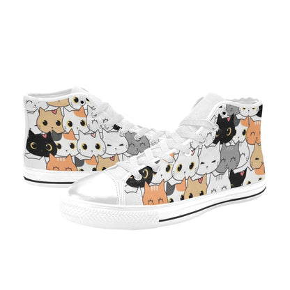 Cute Cartoon Cats - Women's High Top Canvas Shoes