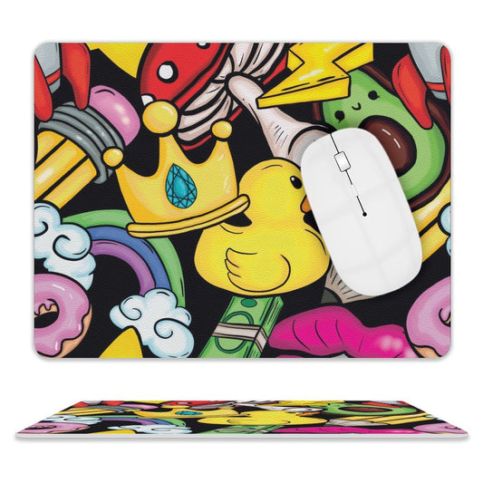 Bright, Fun And Bold - Leather Mouse Pad