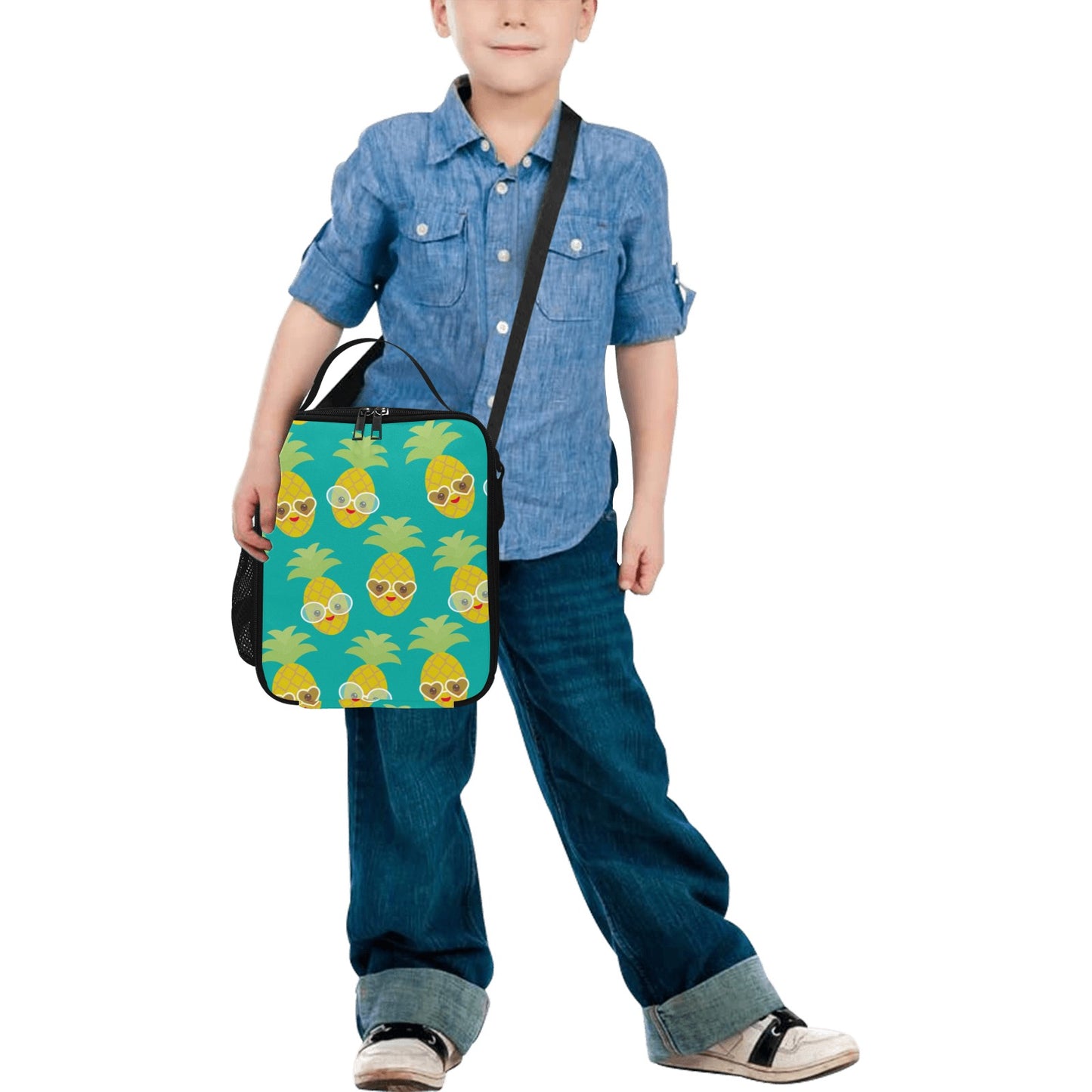 Pineapples With Glasses - Crossbody Lunch Bag for Kids Kids Crossbody Lunch Bag