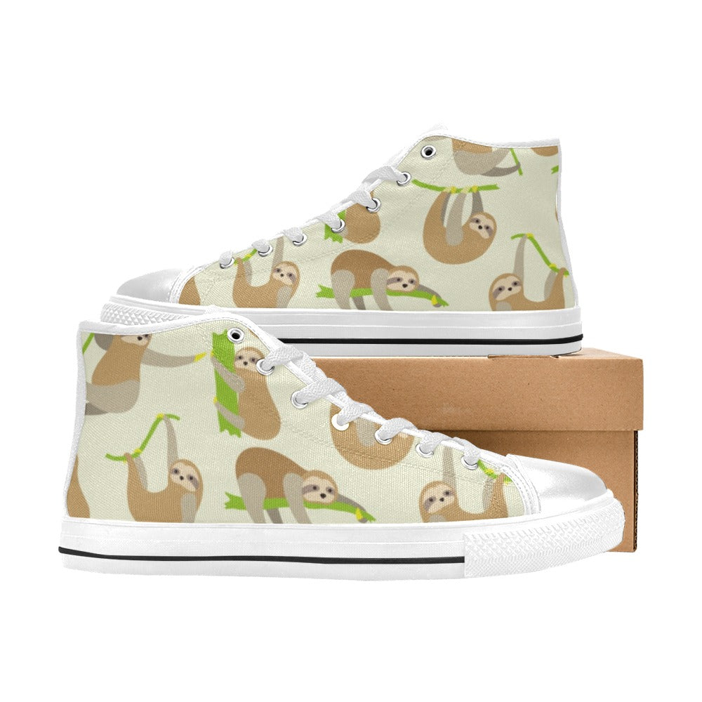 Sloths - Women's High Top Canvas Shoes