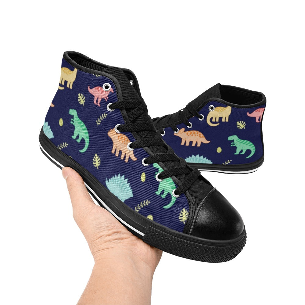 Dinosaurs - Kids High Top Canvas Shoes Kids High Top Canvas Shoes animal Printed Offshore