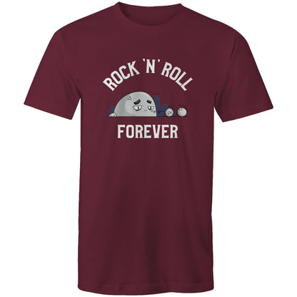 Rock 'N' Roll Forever - Mens T-Shirt Burgundy Mens T-shirt Music