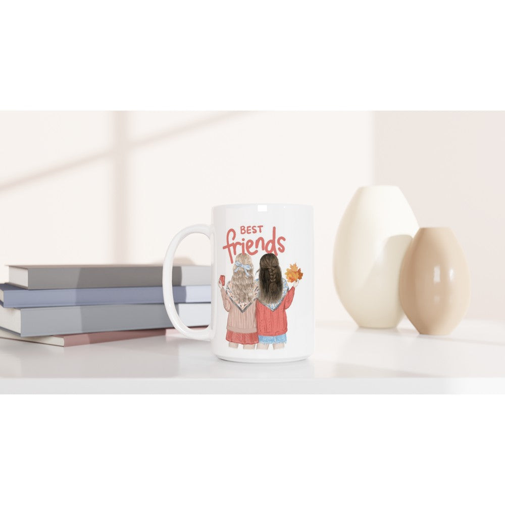 Best Friends - White 15oz Ceramic Mug 15 oz Mug Globally Fulfilled