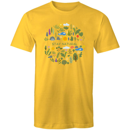 Stay Natural - Mens T-Shirt Yellow Mens T-shirt Plants Printed In Australia