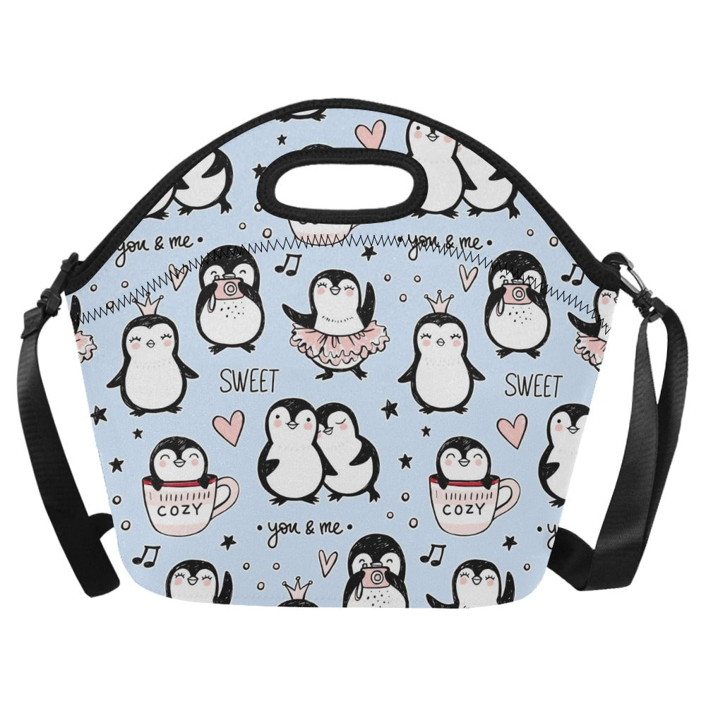 Penguin Love - Neoprene Lunch Bag/Large