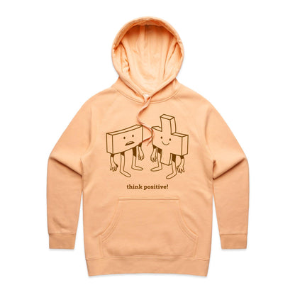 Think Positive, Plus And Minus - Women's Supply Hood Peach Womens Supply Hoodie Maths Motivation