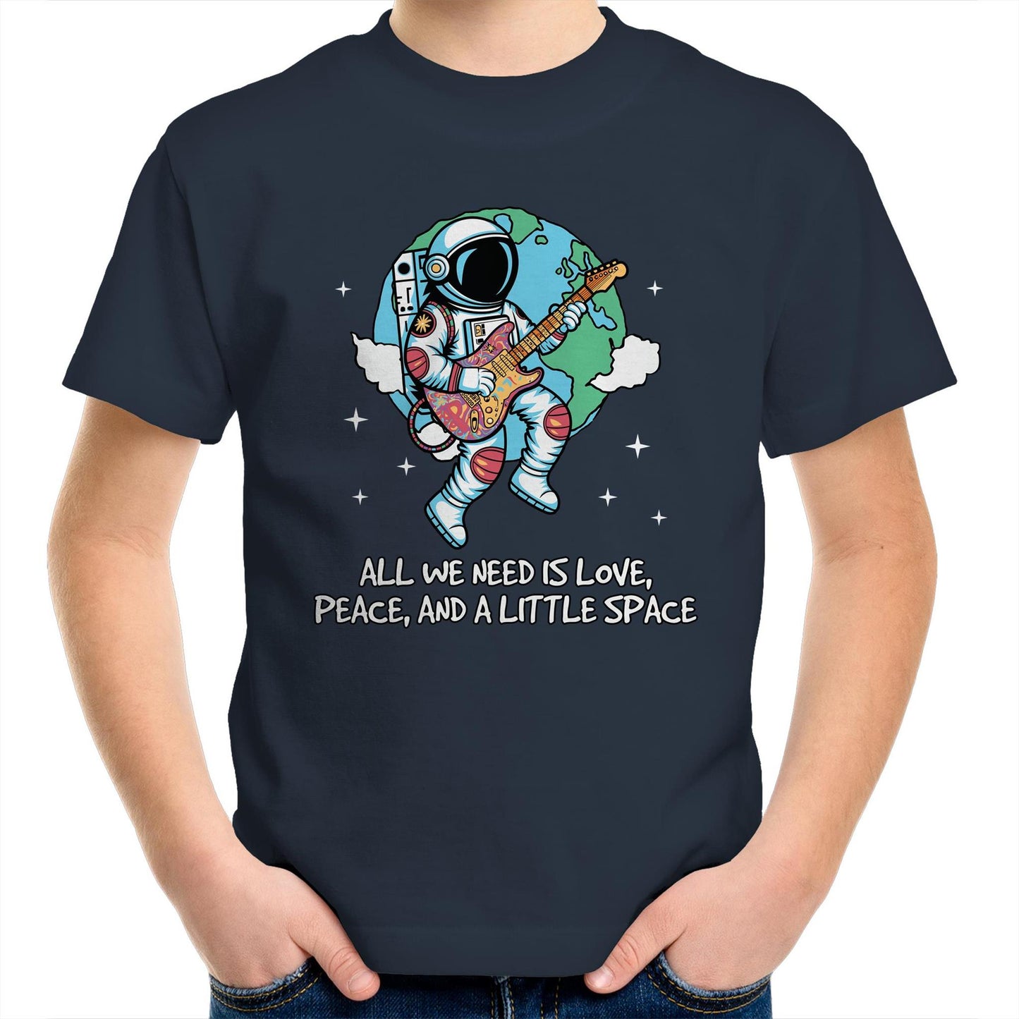 Astronaut, All We Need Is Love, Peace And A Little Space - Kids Youth T-Shirt