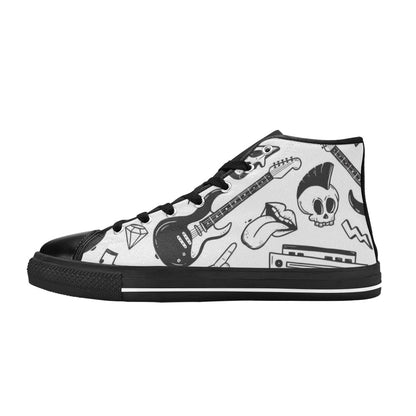 Rock Music - Men's High Top Canvas Shoes