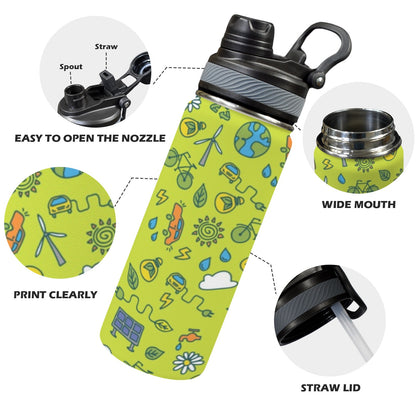 Go Green - Insulated Water Bottle with Dual-Use Lid (18oz) Insulated Water Bottle with Dual-Use Lid (18oz) Printed Offshore