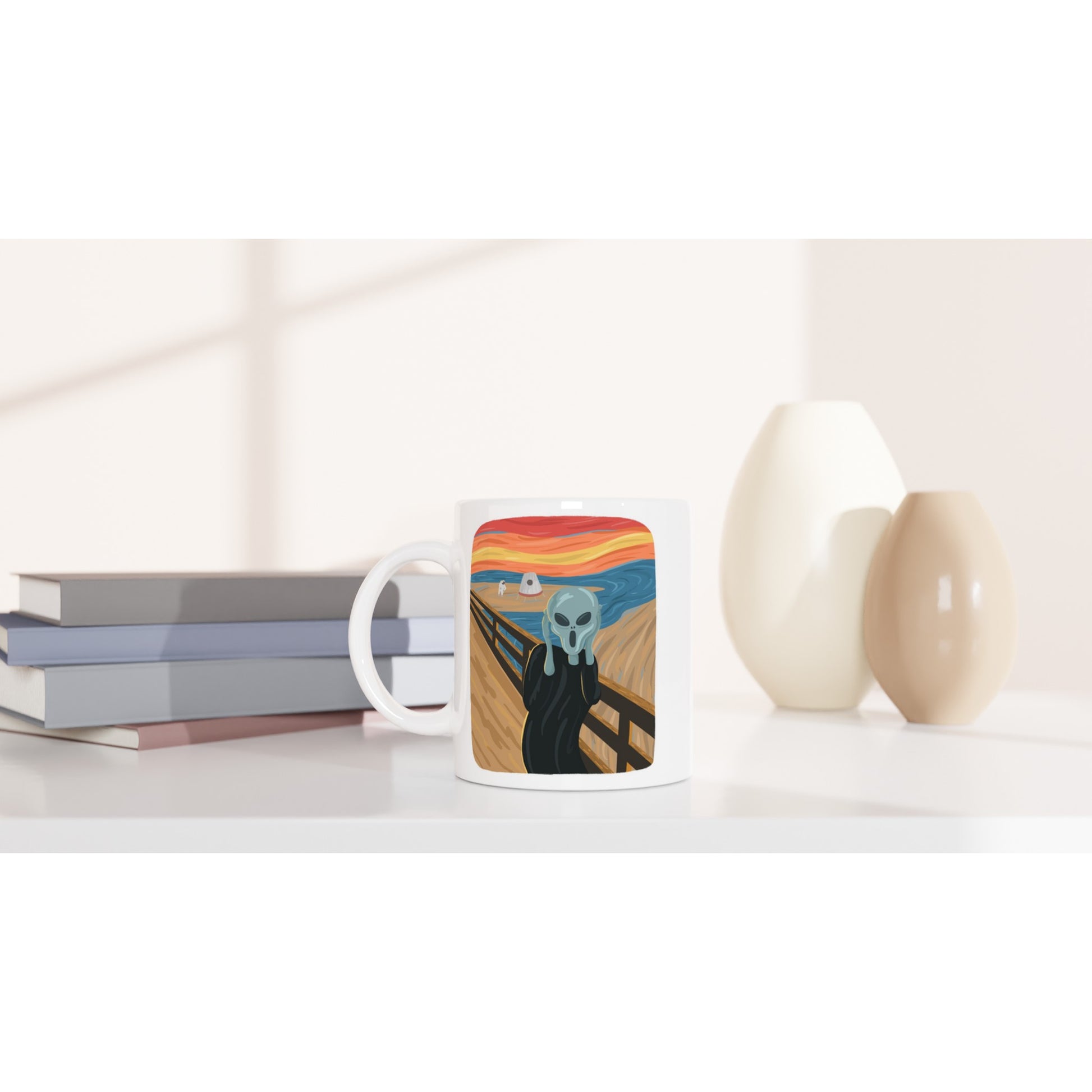 Alien Scream - White 11oz Ceramic Mug White 11oz Mug Sci Fi