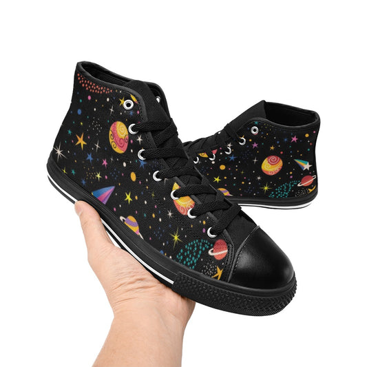 Space - Women's High Top Canvas Shoes