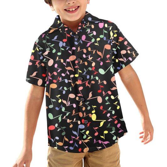 Quavers, Music Notes - Junior Boys Hawaiian Shirt