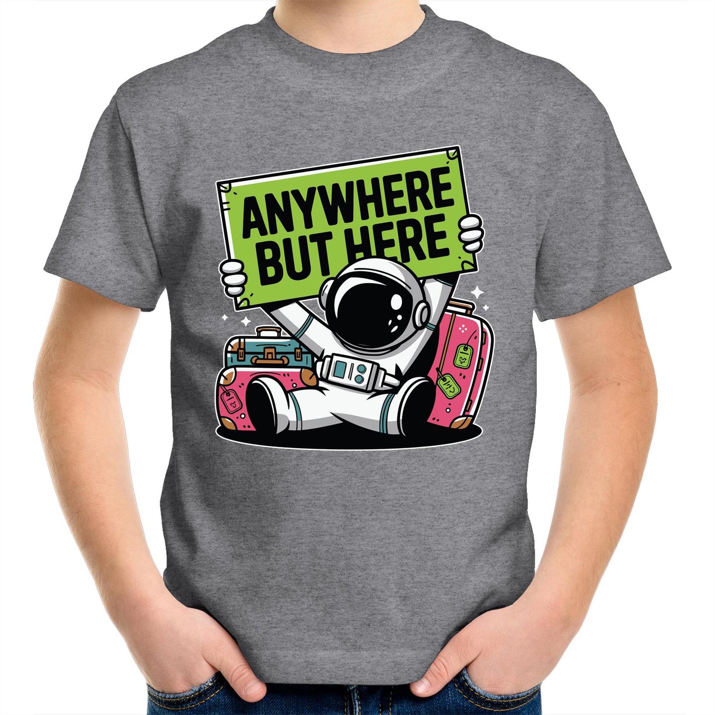 Astronaut, Anywhere But Here - Kids Youth T-Shirt