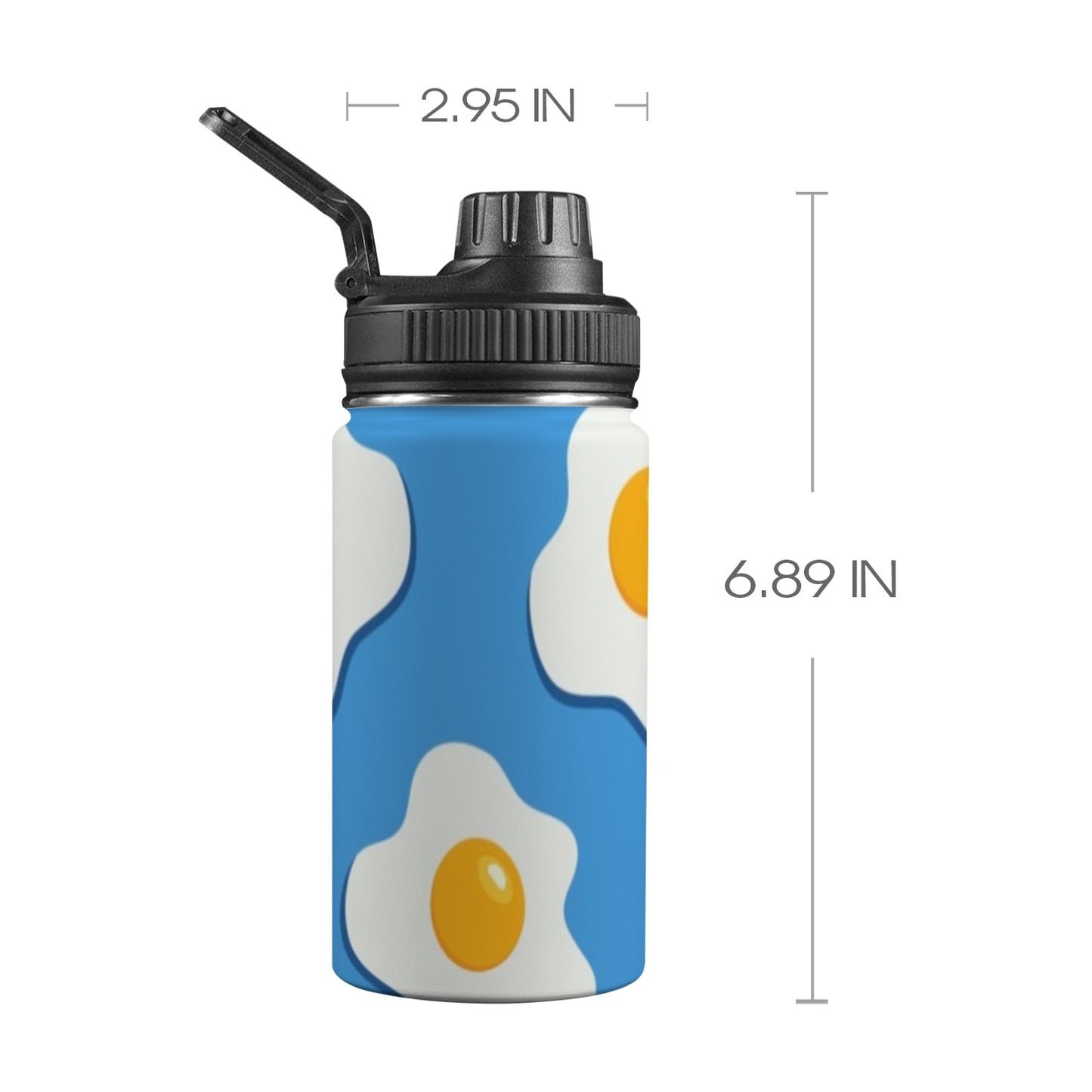 Fried Eggs - Kids Water Bottle with Chug Lid (12 oz)