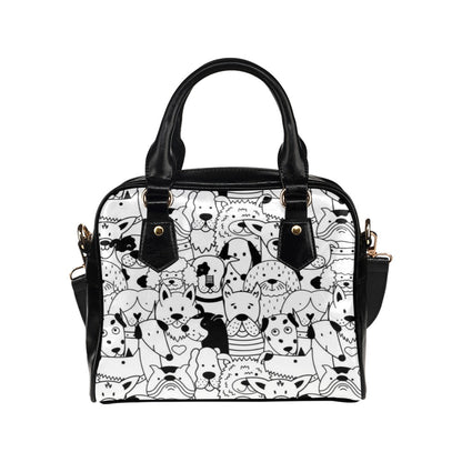 Black And White Dogs - Shoulder Handbag