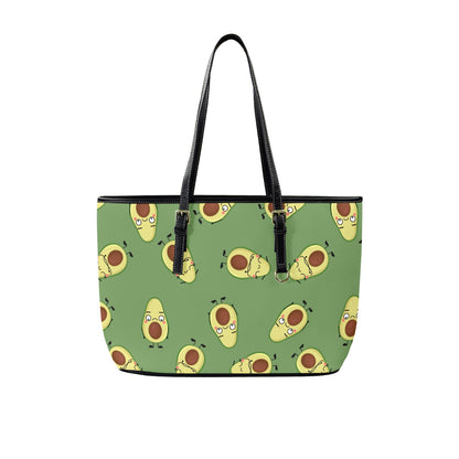 Avocado Characters - Leather Tote Bag-Large