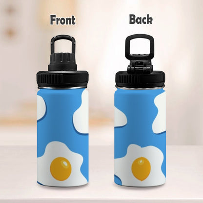 Fried Eggs - Kids Water Bottle with Chug Lid (12 oz)