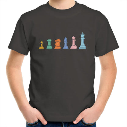 Chess - Kids Youth T-Shirt Charcoal Kids Youth T-shirt Chess Games