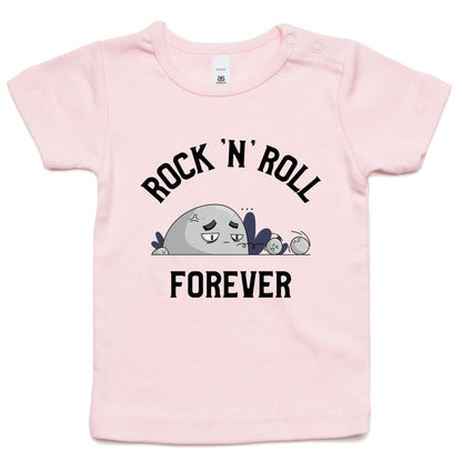 Rock 'N' Roll Forever - Baby T-shirt Pink Baby T-shirt Music