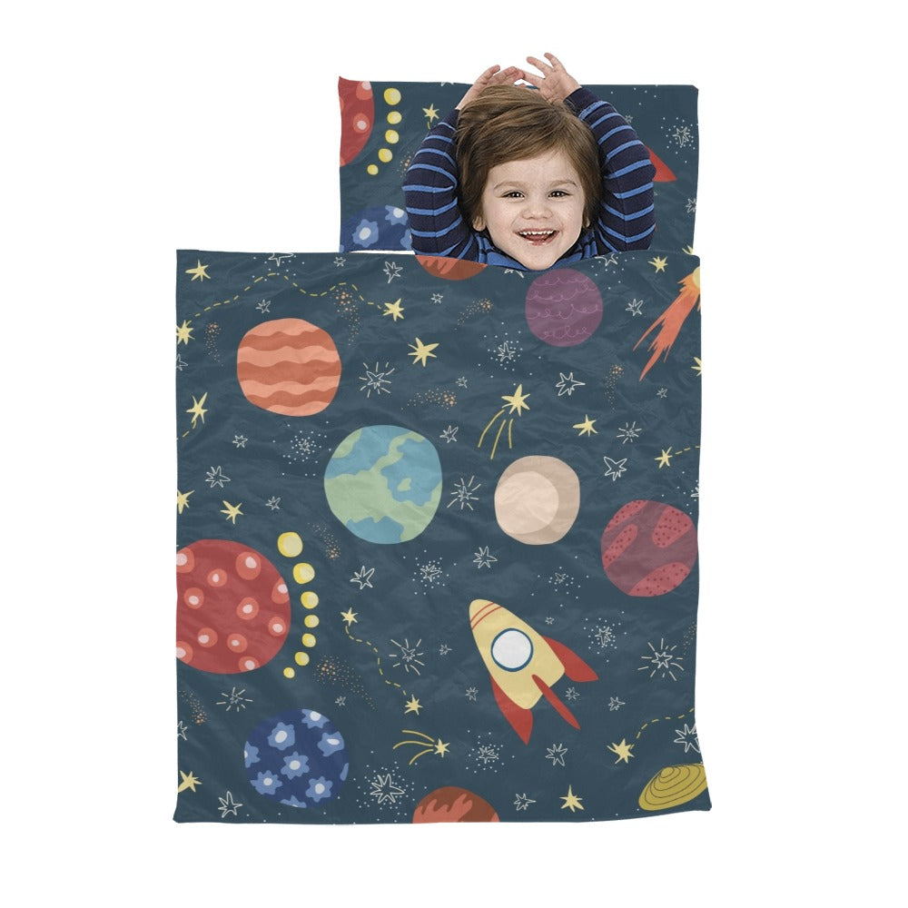 Rocket and Planets In Space - Kids Sleeping Bag