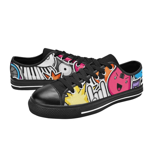 Sticker Music - Women's Classic Canvas Shoes