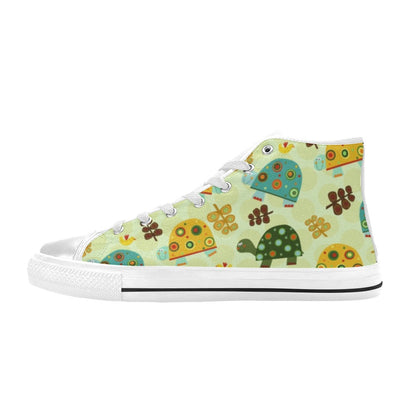 Retro Turtles - Women's High Top Canvas Shoes