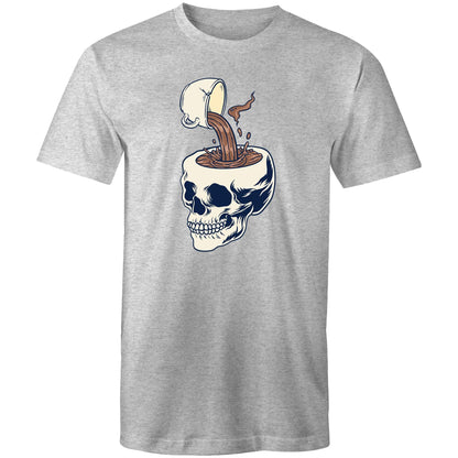 Coffee Skull - Mens T-Shirt Grey Marle Mens T-shirt Coffee